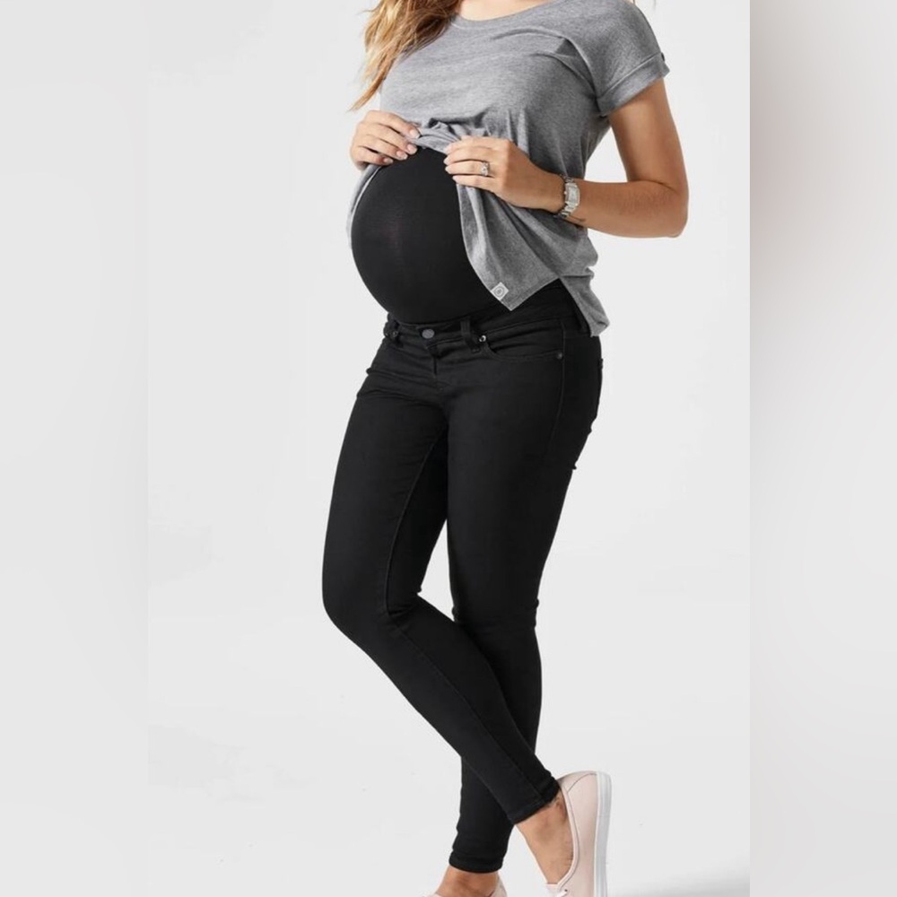 NWT Blanqi Maternity Belly Support Skinny Jeans In Black Size 10